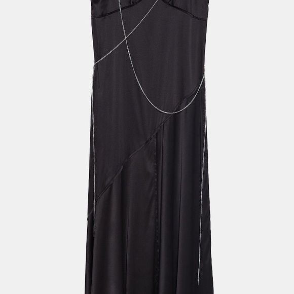 Zara satin effect maxi dress with slits. Small - Picture 7 of 8